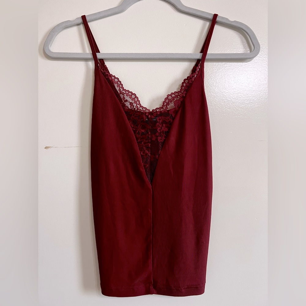 Red lace blouse